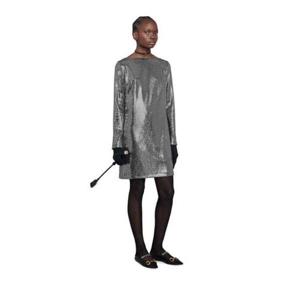 Gucci Metallic Dotted Jersey Dress